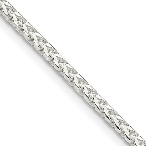 2.5mm Sterling Silver D/C Solid Square Franco Chain Necklace, 20 Inch - Picture 1 of 8